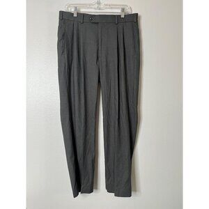 Roundtree & Yorke TravelSmart Mens Dress Pants 33x30 Polyester Viscose Gray